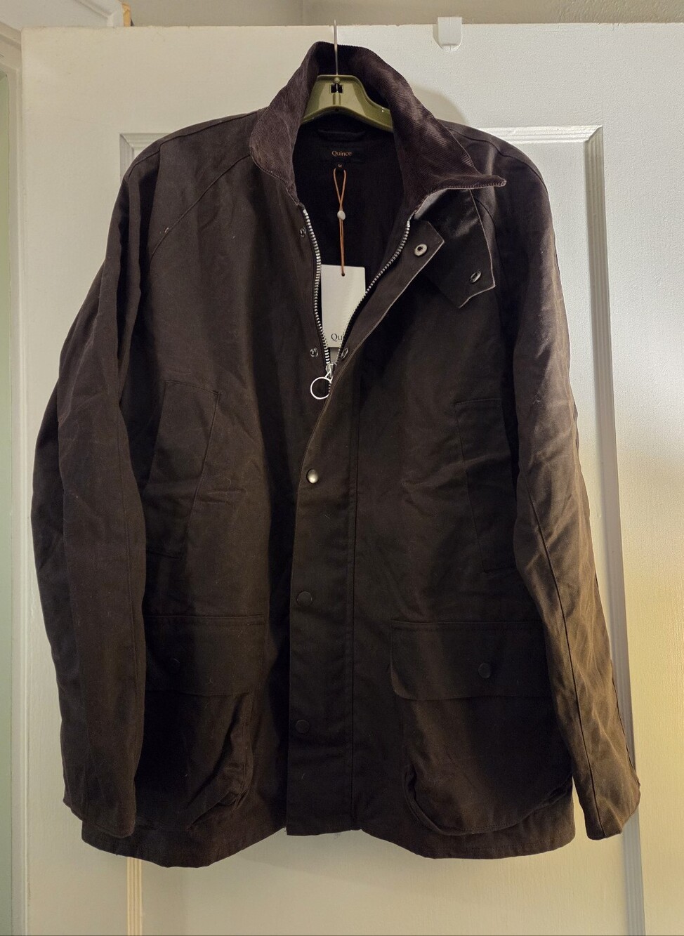 Quince NWT Men's Organic Waxed Cotton Barn Jacket In Rustic Olive Green